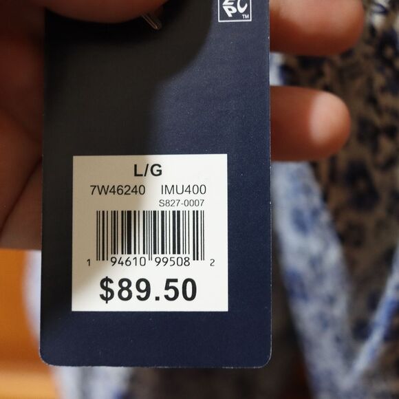 Lucky Brand Blue Floral Boho Peasant Top NWT Large Elegant Flowing Spring Style - Picture 11 of 14